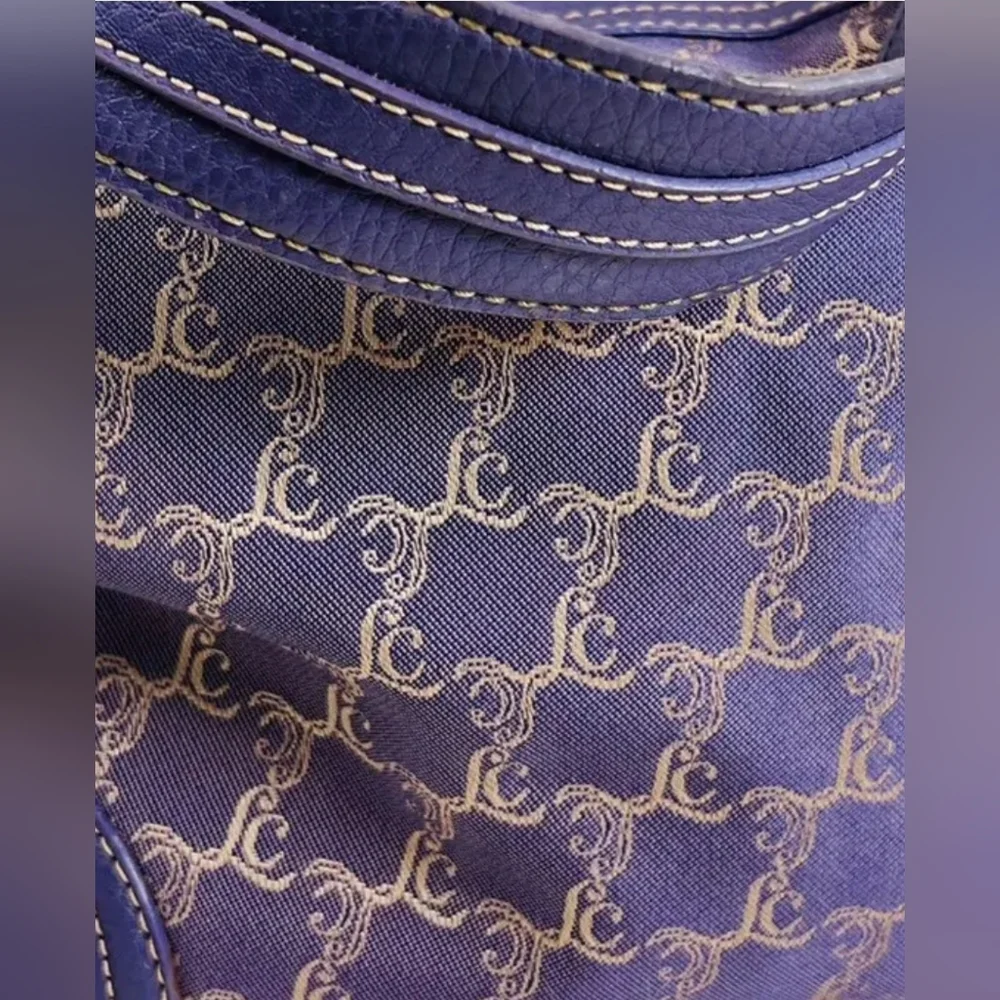 Liz Claiborne women's handbag purple and gold chainlink satchel - Picture 5 of 14
